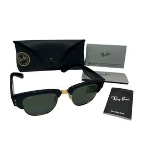 Ray-Ban RB 0316-S‎ Mega Clubmaster Sunglasses Black Frame Green Lenses